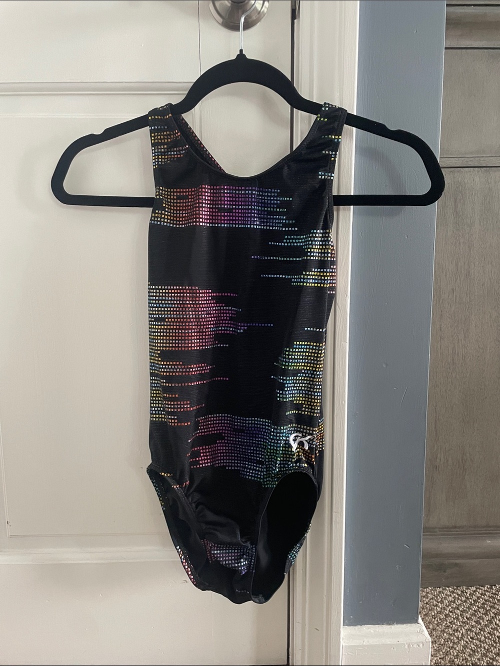 GK Black One-Piece with Multicolor Dot Wave Accents